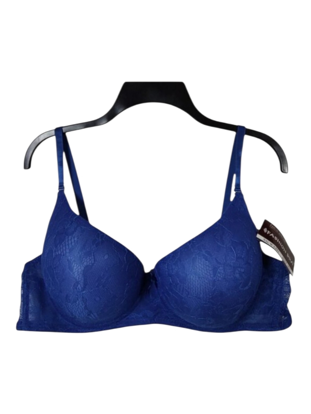 NWT 42C Women's Fashion Bra Underwire Lined Molded Removable Straps - Blue